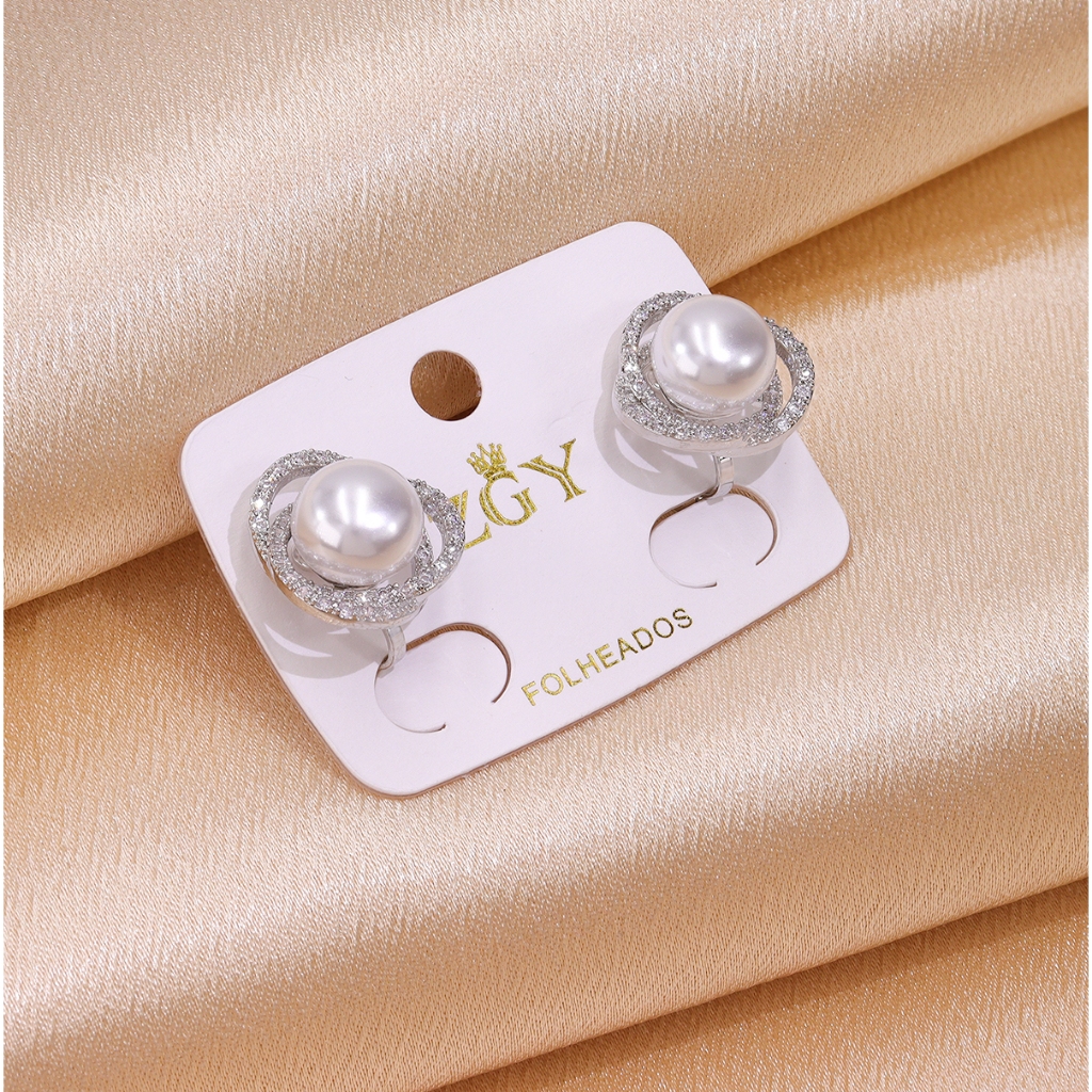 Brincos Feminino De Pressão Pérola Zircônia Flores Delicados em Oferta na Shopee