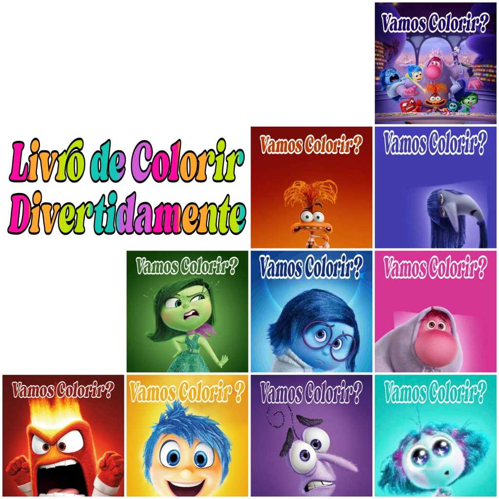 kits Livrinhos + Giz Divertidamente 2 Lembrancinha Aniversario para colorir Personalizado Infantil