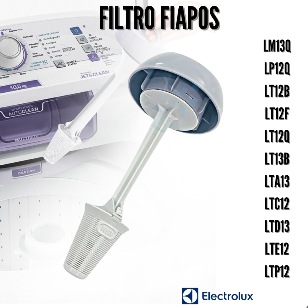 Conjunto Filtro De Fiapos Maquina Electrolux LEC12 LES13 LT12B