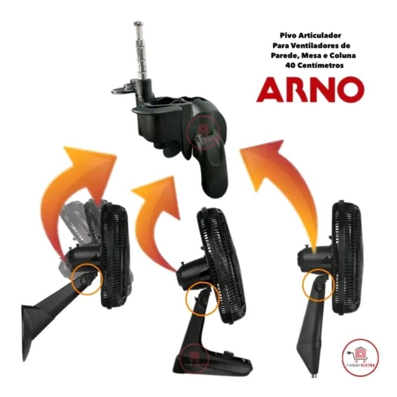 pescoço pivo de oscilação ventilador Arno 40cm original
