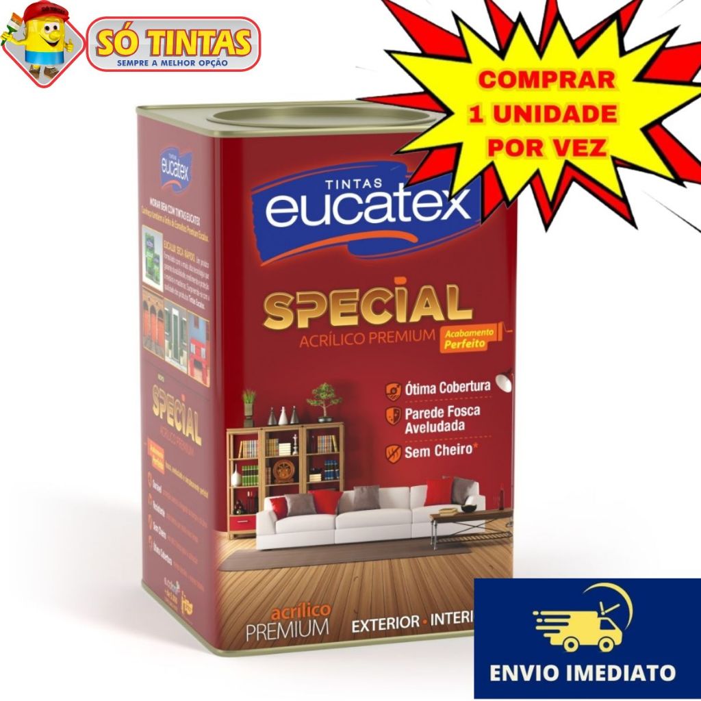Tinta Acrílica LAVÁVEL Eucatex Special Premium 18 Litros Várias Cores em Oferta na Shopee