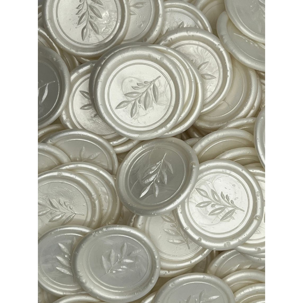 Kit 50 Lacres De Cera Folha Branco Perolado em Oferta na Shopee