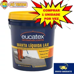 Manta Borracha Líquida Eucatex 18kg Isolante Térmica P/ Laje Tinta Emborrachada Premium Branca