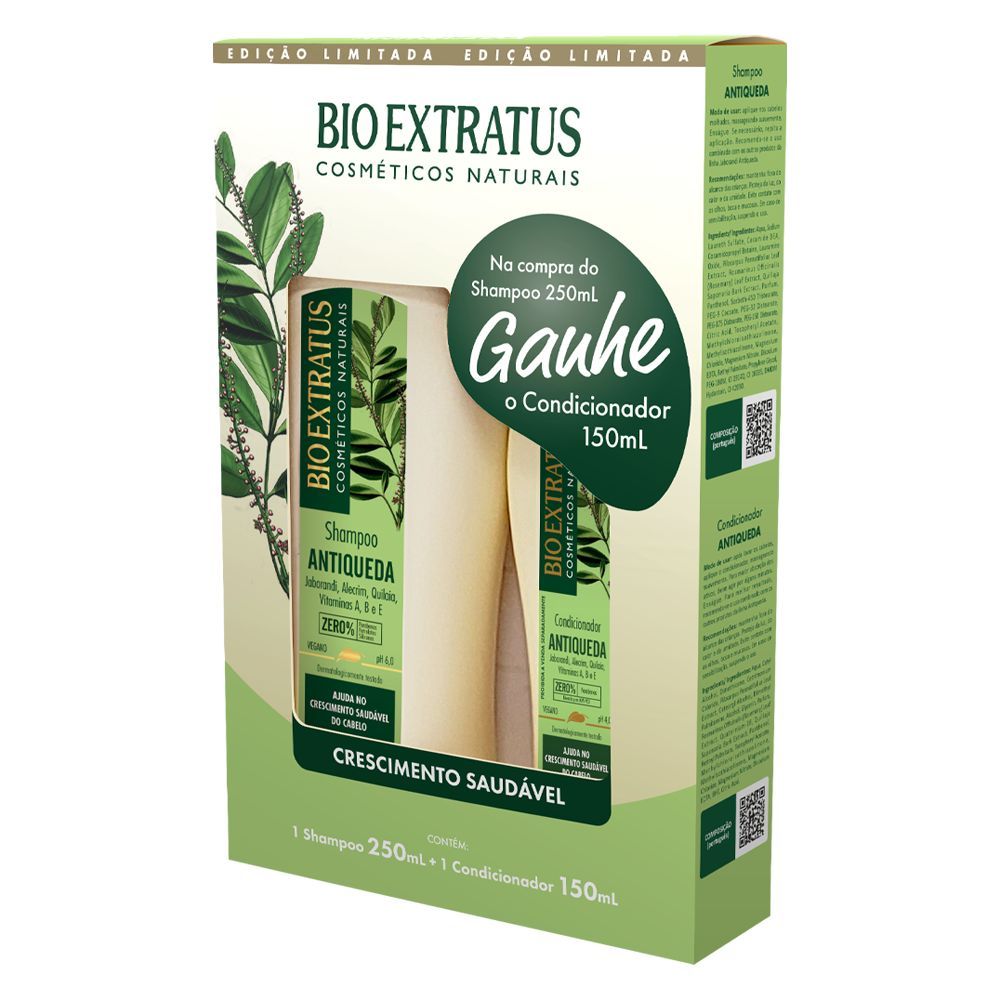 Bio Extratus Kit Jaborandi Antiqueda Crescimento Saudavel (Shampoo 250ml, Condicionador 150ml)