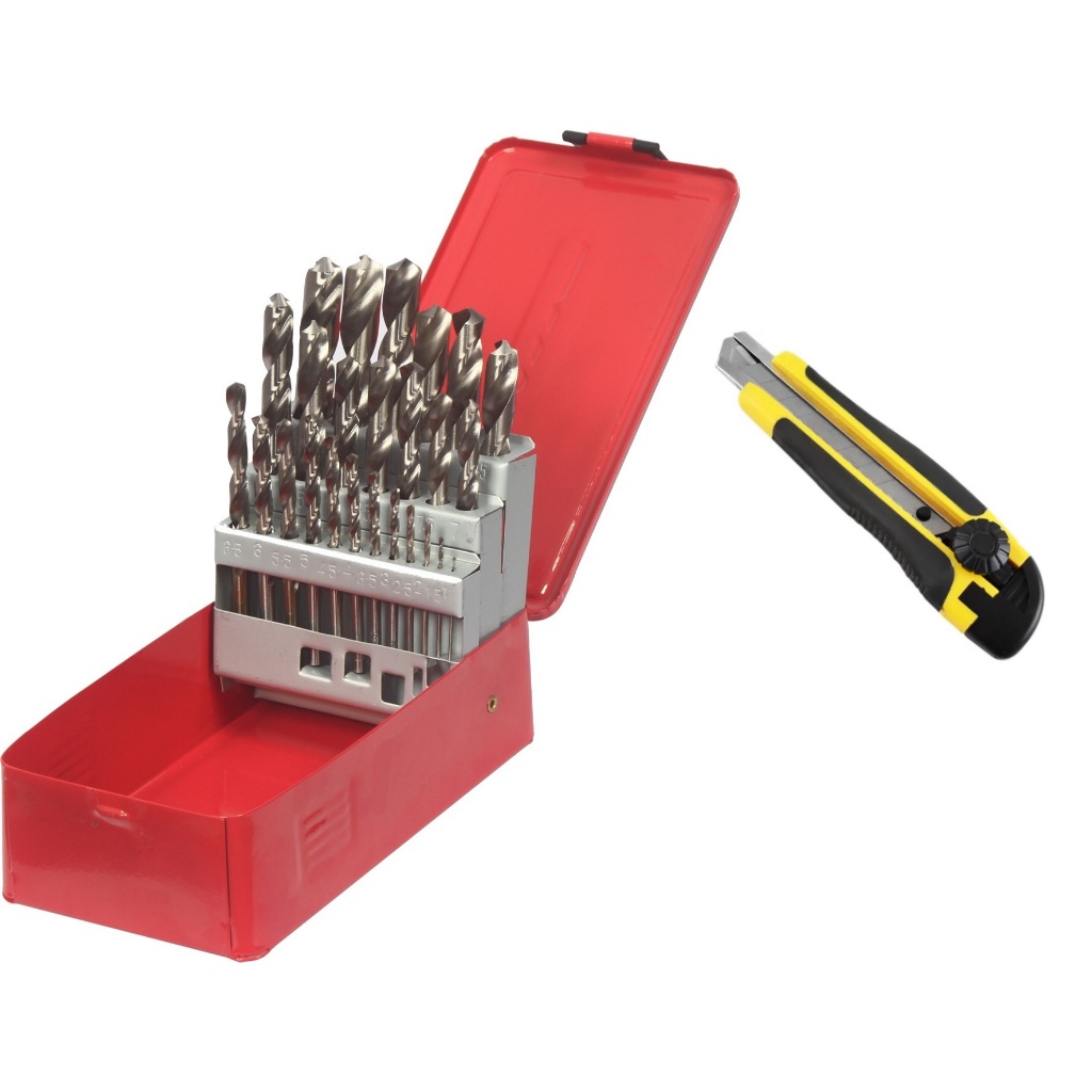 Kit Jogo De Brocas P/ferro C/25pçs + Estilete Prof 18mm em Oferta na Shopee