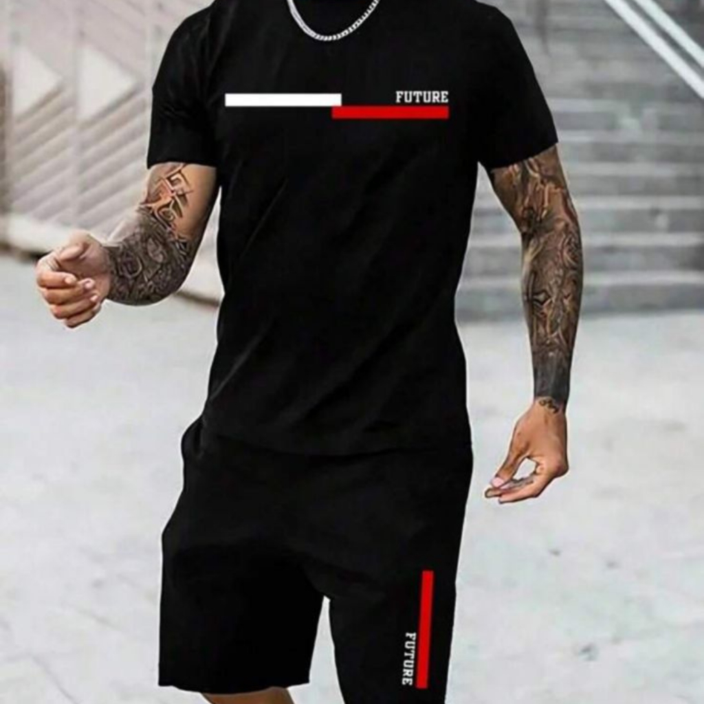 Kit Lançamento Future Shorts Tactel + Camiseta Masculina Estampados Alta Qualidade