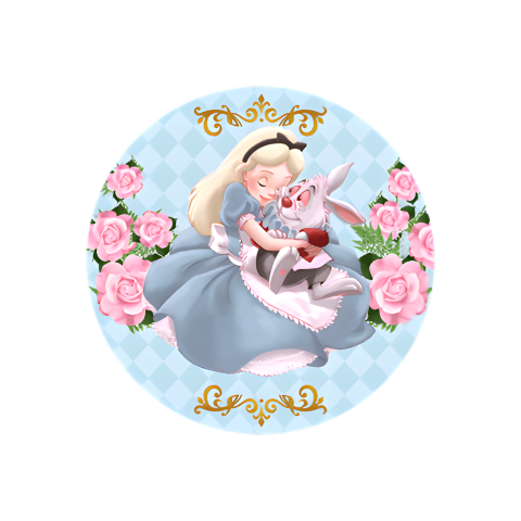 Painel Festa Infantil Redondo Alice No País Da Maravilhas, Fundo Xadrez Tons de Azul + Arco, Suporte incluso. Fazemos personalizado com qualquer tema. Confeccionado em Lona fosca, impressão de alta resolução. cenário Circular p/ Decoração