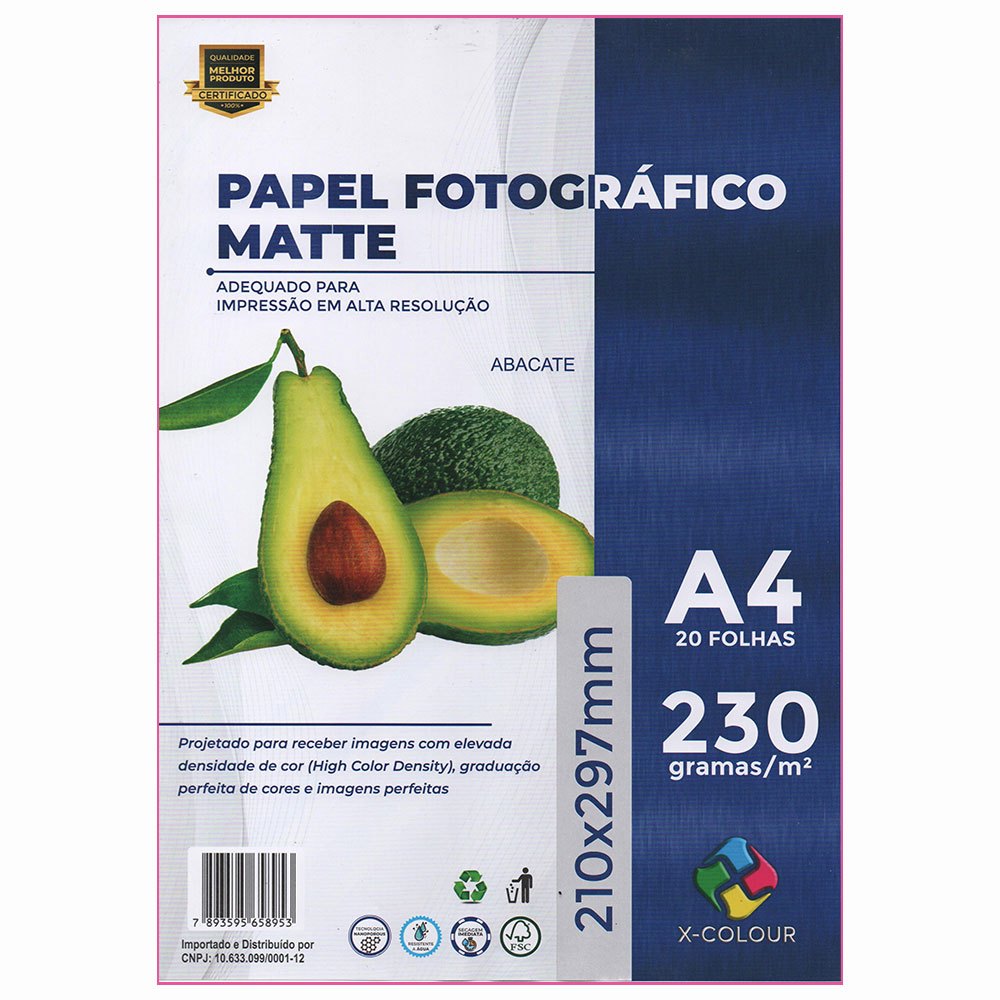 Papel Fotográfico Matte Fosco X-Colour 230G A4 Prova D Água 100 Folhas em Oferta na Shopee