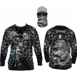 camiseta de pesca uv50 tilapia e traira nome gratis e bandana ref203 em Oferta na Shopee