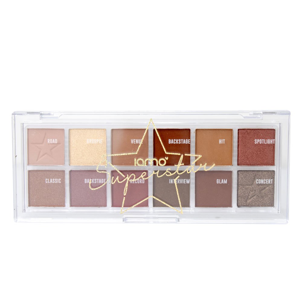 Paleta de Sombras Iamo Superstar – 12 Cores Intensas, Alta Pigmentação