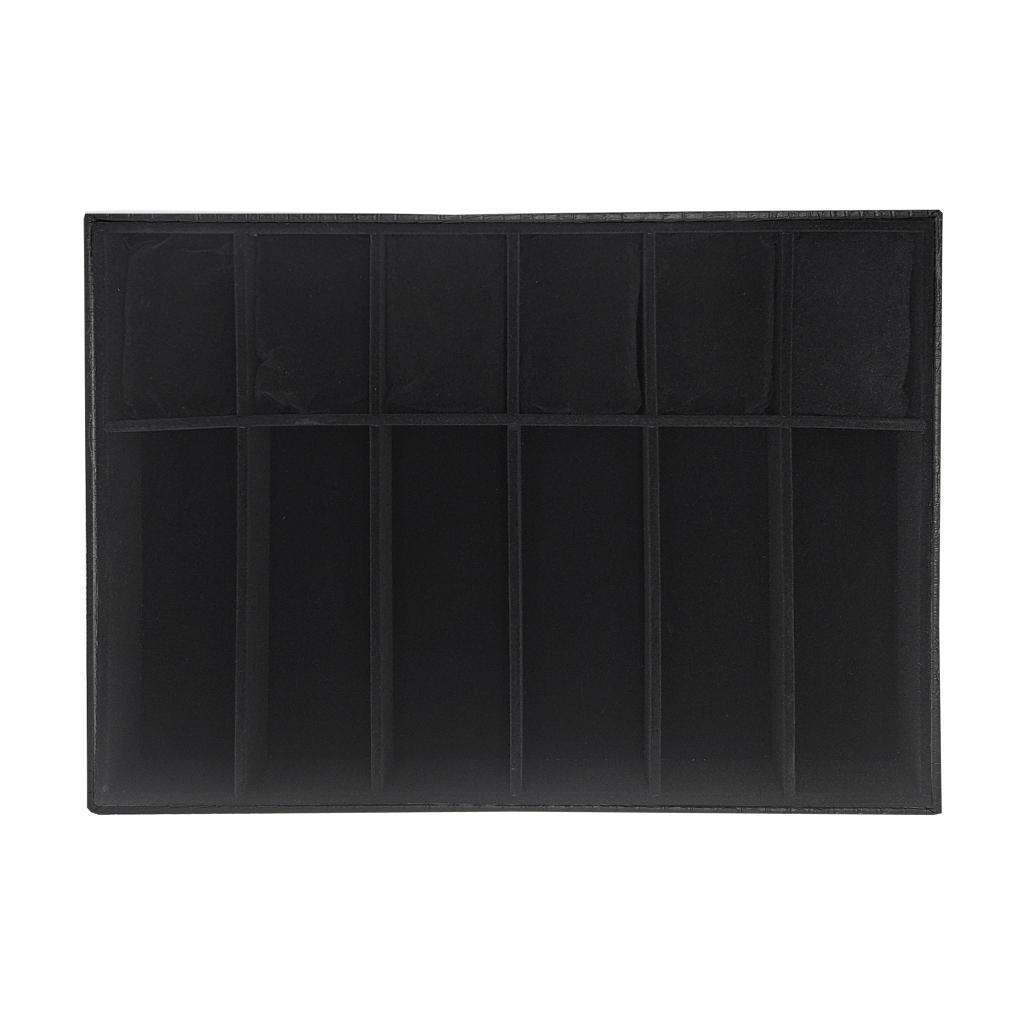 Bandeja Para Organizar 6 Óculos E 6 Relógios Preto Com Interno Preto