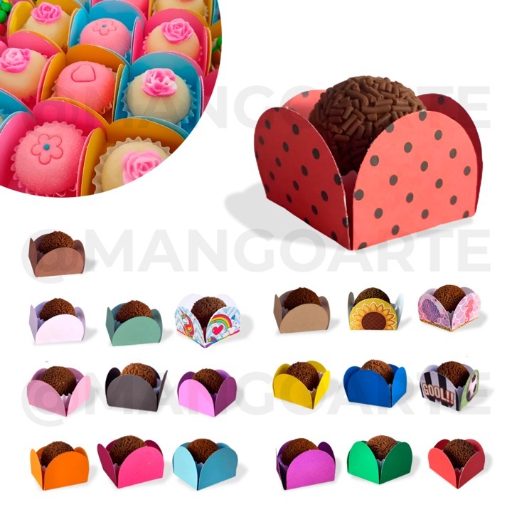 Kit Forminhas 4 Pétalas Para Doces Finos Brigadeiros Festas Aniversários Casamentos em Oferta na Shopee