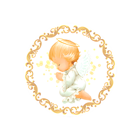 Painel Festa Infantil Redondo Anjo Arabesco Dourado + Arco, Suporte incluso. Fazemos personalizado com qualquer tema. Confeccionado em Lona fosca, impressão de alta resolução. cenário Circular p/ Decoração