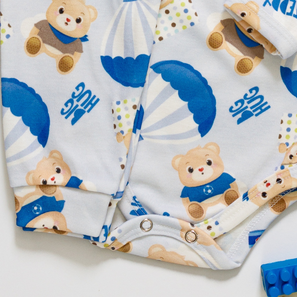 Conjunto Bebê Suedine Antialérgico Pagão Body e Calça Longo Urso Balão — imagem 2 de 2