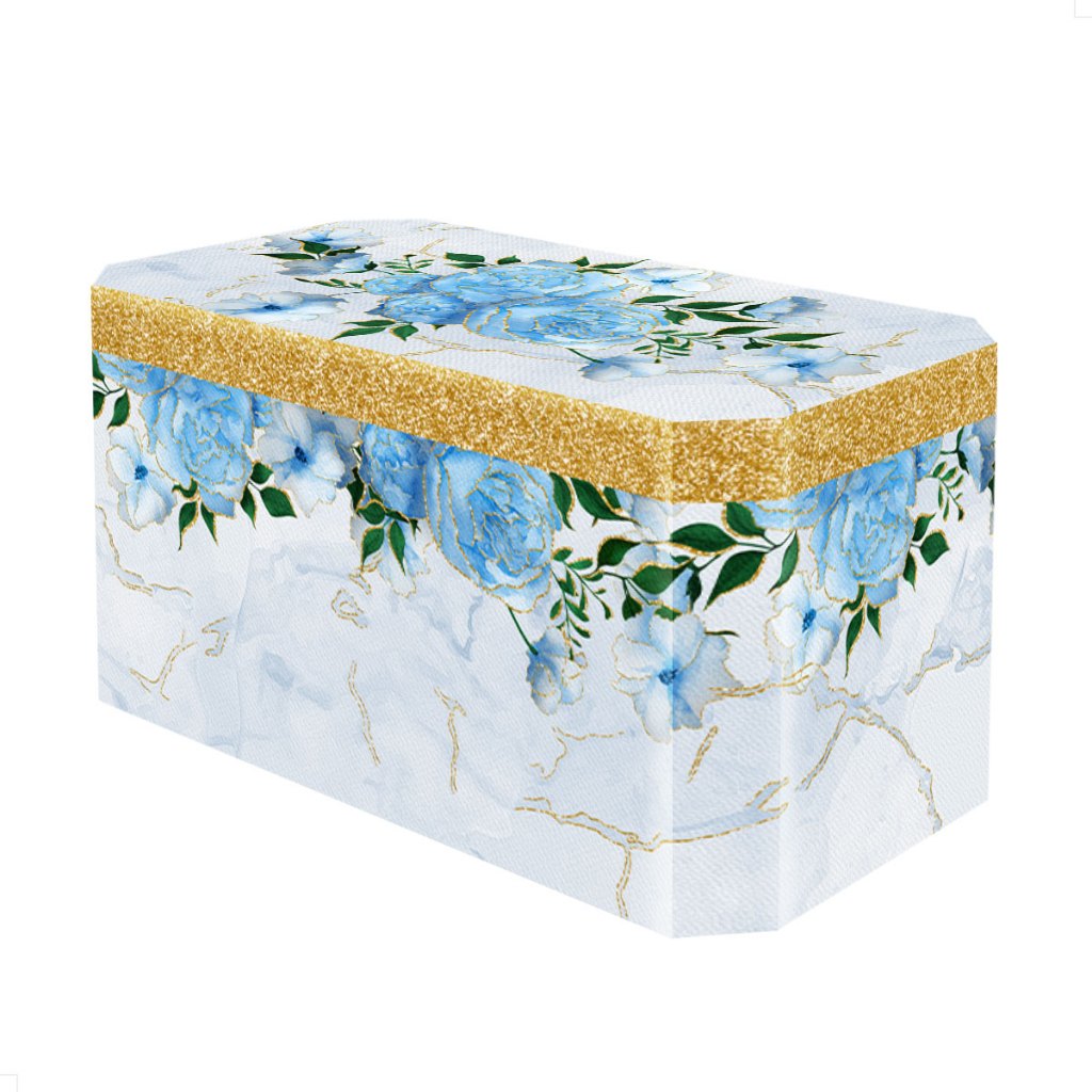 Capa Forro de Mesa Decoração Floral Azul Mármore Festa Toalha Em Tecido Veste Fácil - MSA-97 em Oferta na Shopee