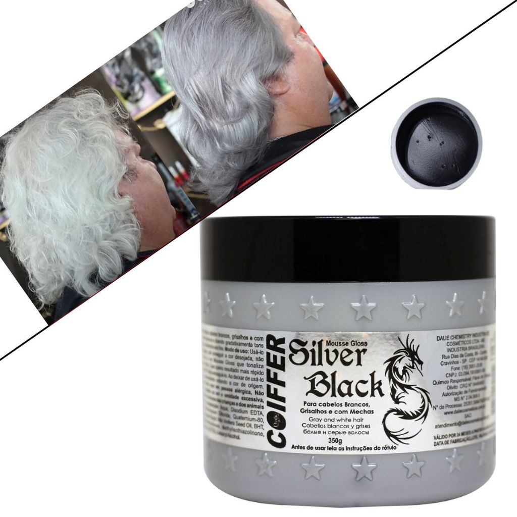 Tonalizante Preto Silver Black Coiffer 350g Matizador Black