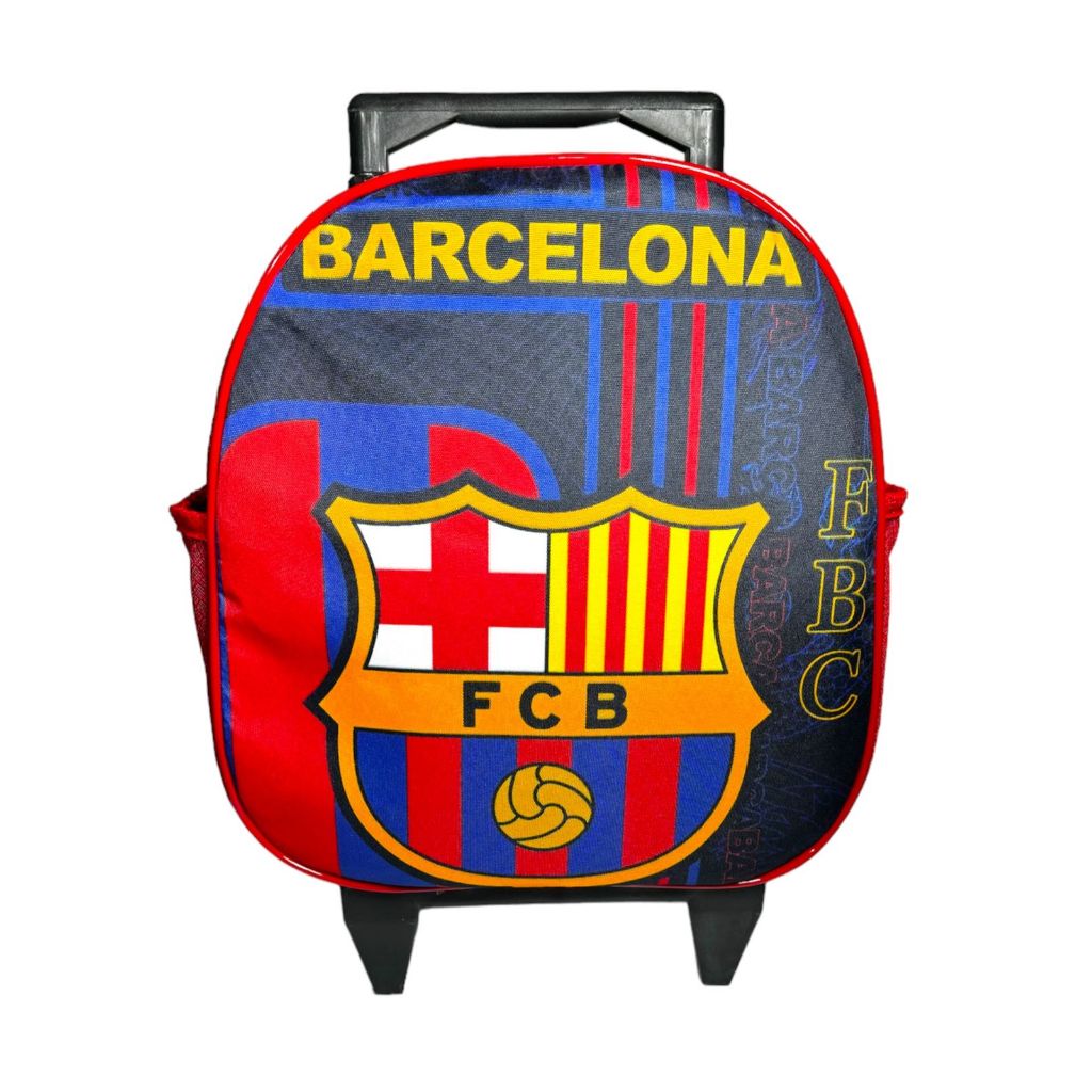 Mochila Maternal Escolinha Rodinhas  Futebol Barcelona Tamanho P