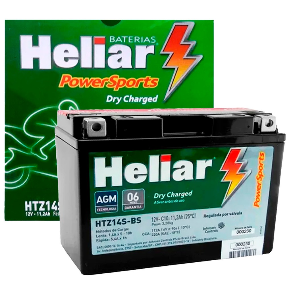 Bateria Heliar Htz14s-bs Ytz14s Shadow750 Cb1300