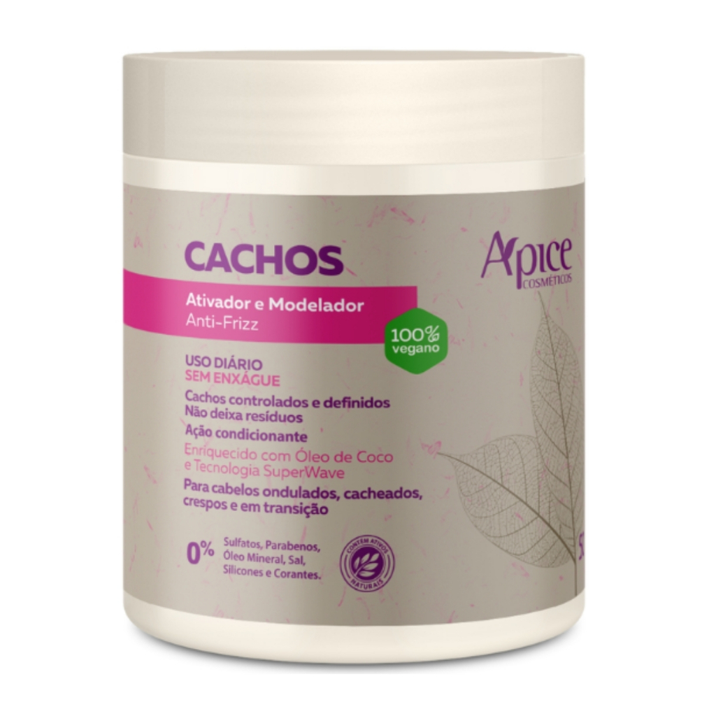 Ativador E Modelador De Cachos Apse Vegano Anti Frizz Creme De Pentar Uso Diario 500g em Oferta na Shopee