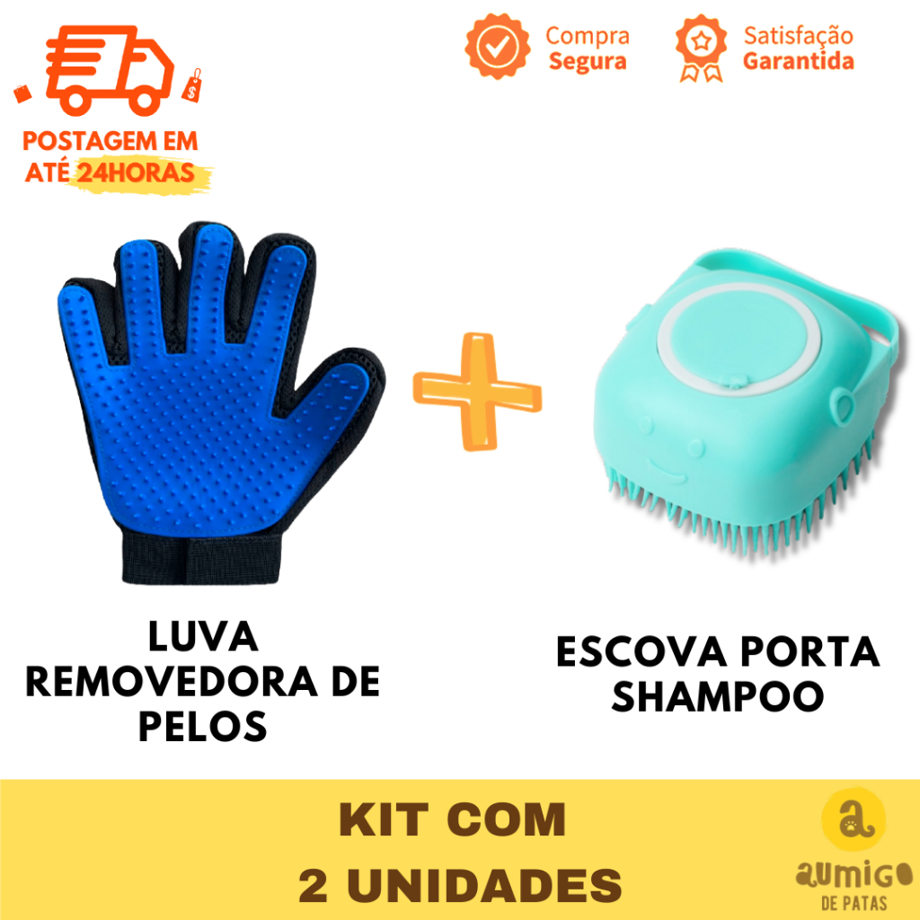 Kit Higiene Esponja De Silicone Para Banho Com Dispenser + Luva Tira pelo