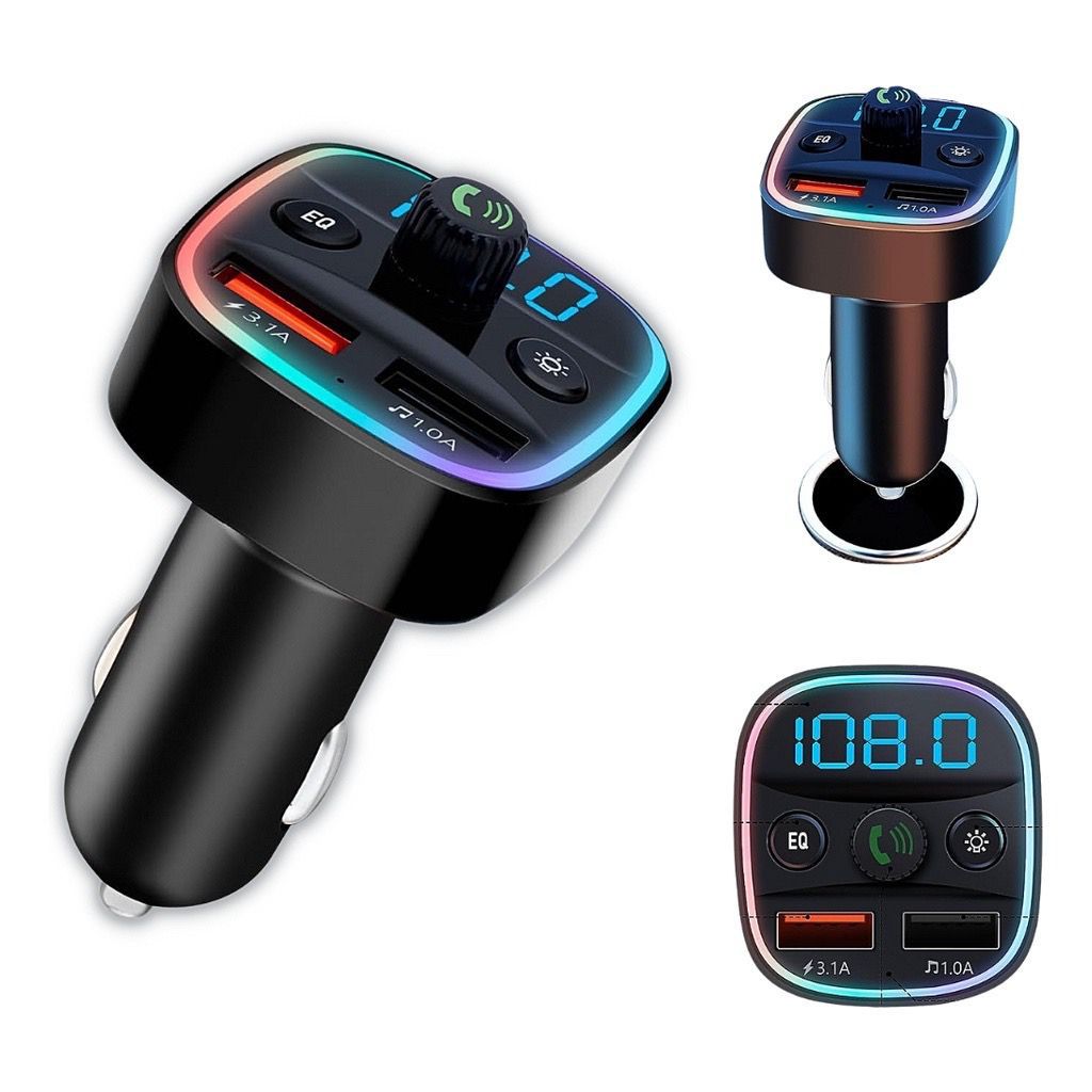 Carregador Turbo 3.1A  Bluetooth Com 2 USB Transmissor FM Rádio sem fio Adaptador receptor de carro em Oferta na Shopee