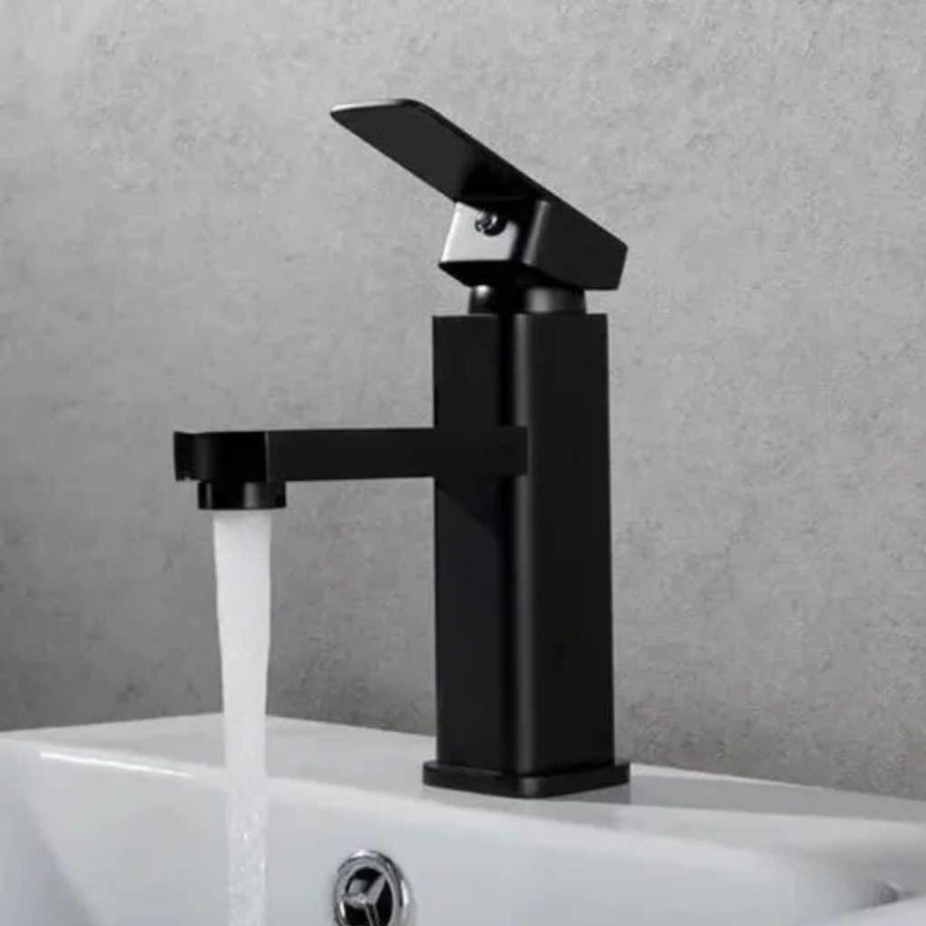 Torneira Para Banheiro Lavabo Monocomando Inox Cromada Moderna Luxo Metal Bica Baixa Quadrada