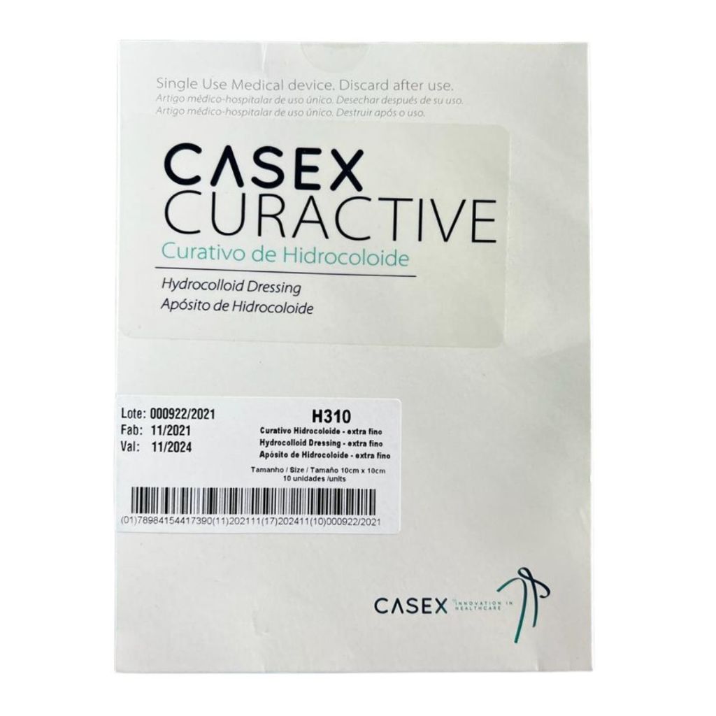 Curativo Hidrocoloide Extra Fino Casex 10X10Cm H310 Caixa Com 10 Unidades