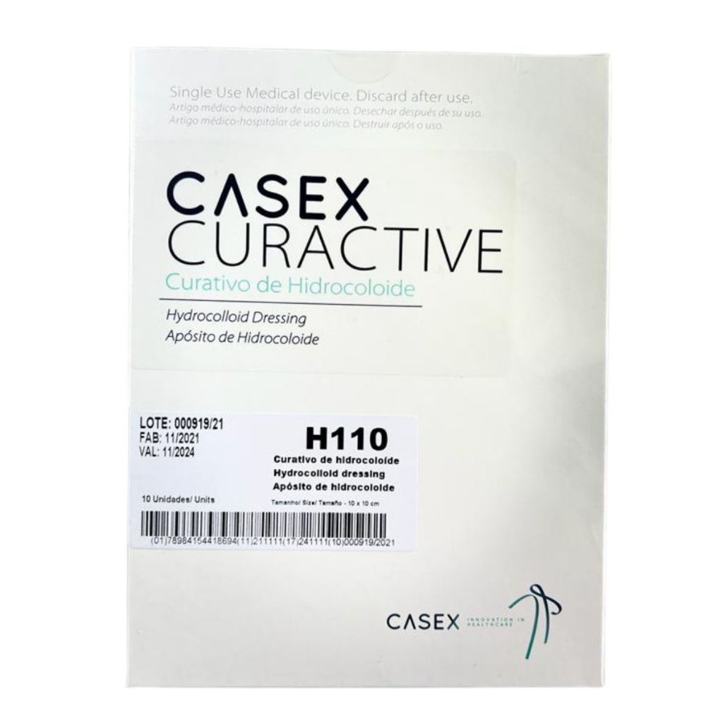 Curativo Hidrocoloide 10X10Cm Casex H110 Caixa Com 10 Unidades