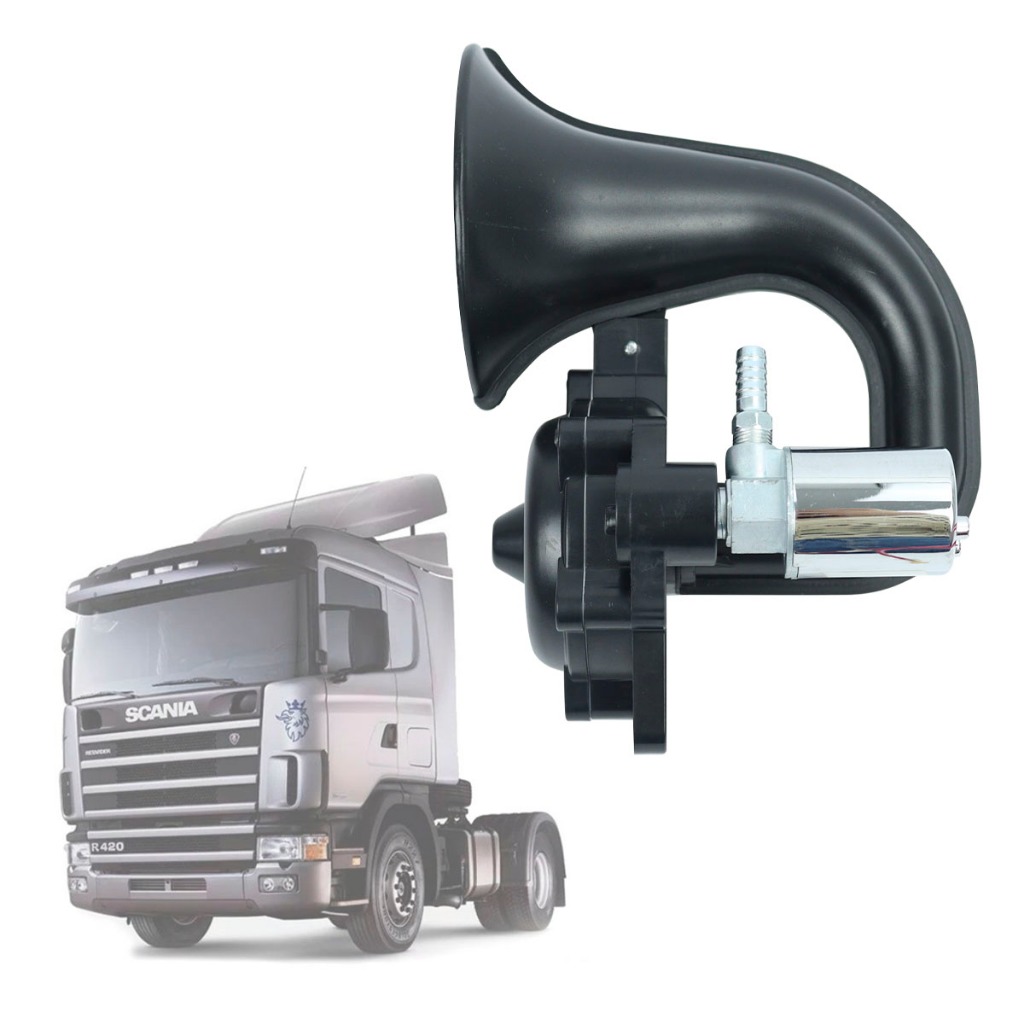 Buzina Ar Caminhão Mb Axor Atego Sc S4 S5 S6 Stralis Caminhao 12v 24v Potente Completa