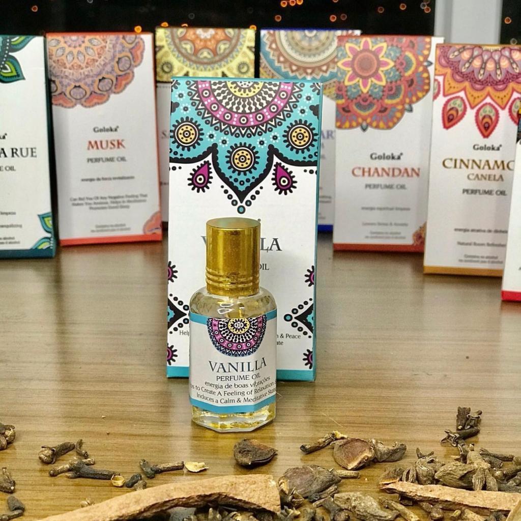 Óleo Essencial Perfumado 100% natural Indiano Goloka Com 10 Ml - Diversos Aromas em Oferta na Shopee