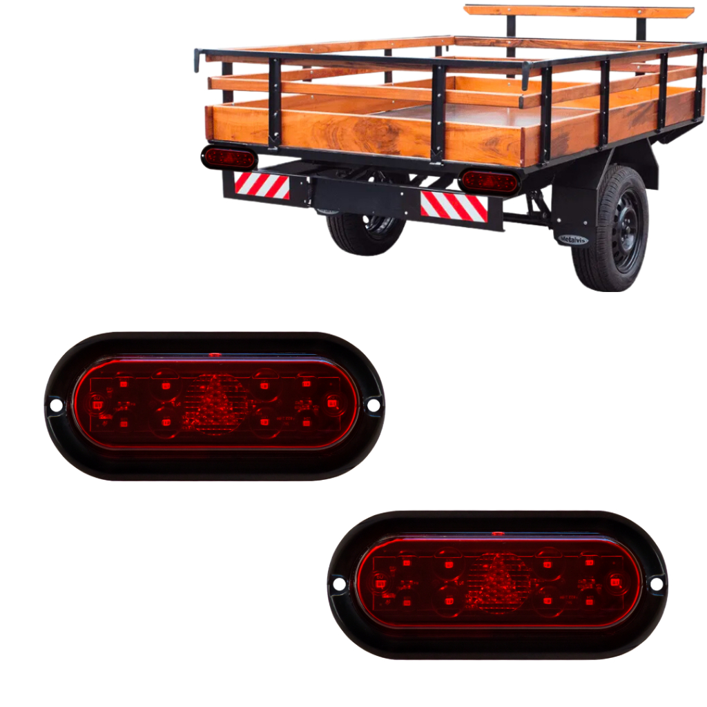 Par de Lanterna Canoinha Carretinha Universal Led 12V Barco Jet Ski Reboque Promoção