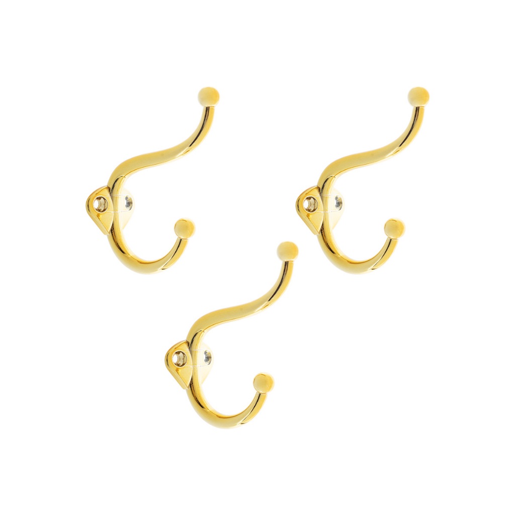 Kit 3 Suportes Gancho Cabide Duplo Para Parede Toalha Roupas em Oferta na Shopee