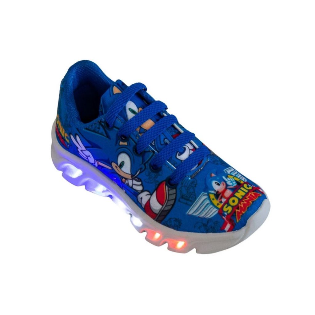 Tênis Casual de Led Infantil Sonic Royal Com Luzes Meninos em Oferta na Shopee