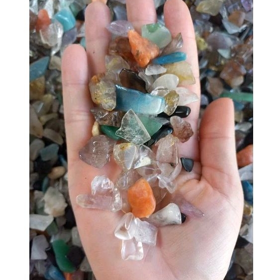 200g Cascalho de Pedra Natural Miúdo - Cristal Natural Sortido para Artesanato, Jardins e Vasos