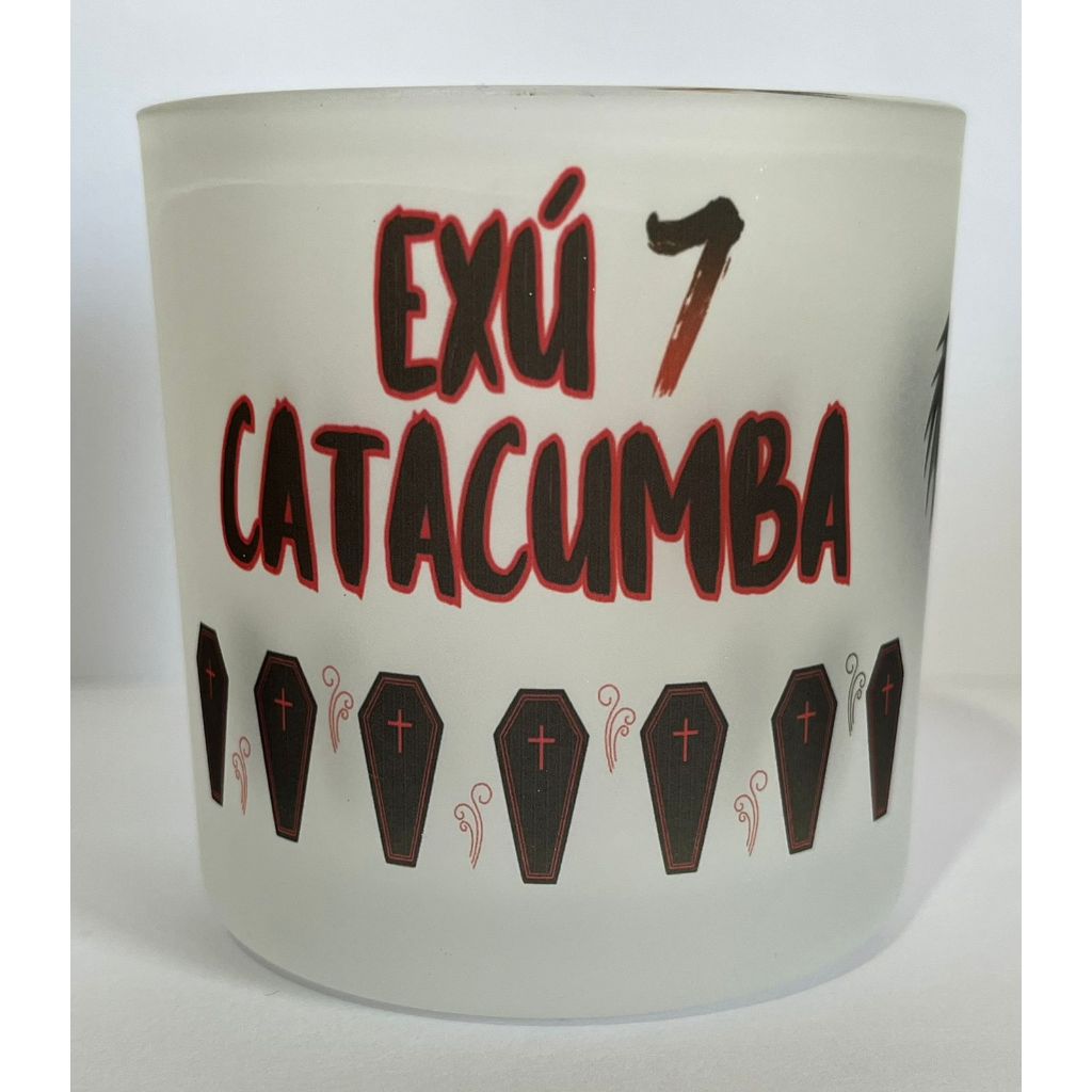 COPO DE BEBIDAS E WISKY EXÚ 7 CATACUMBA 260ML UMBANDA KIMBANDA E CANDOMBLÉ