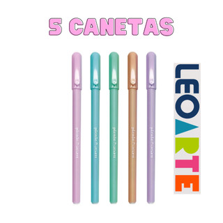Caneta Esf. Picnic 0.7 Colorida Leoarte- 5 UNIDADES