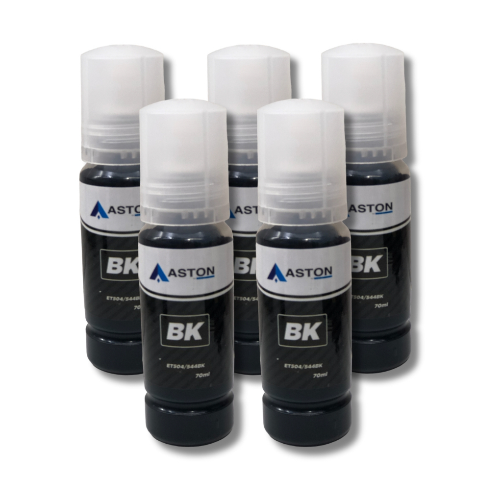 5 Refil Tinta Preta Compatível Epson T504 T544 L3110 L3150 Aston L3150 544 Para Impressora Epson