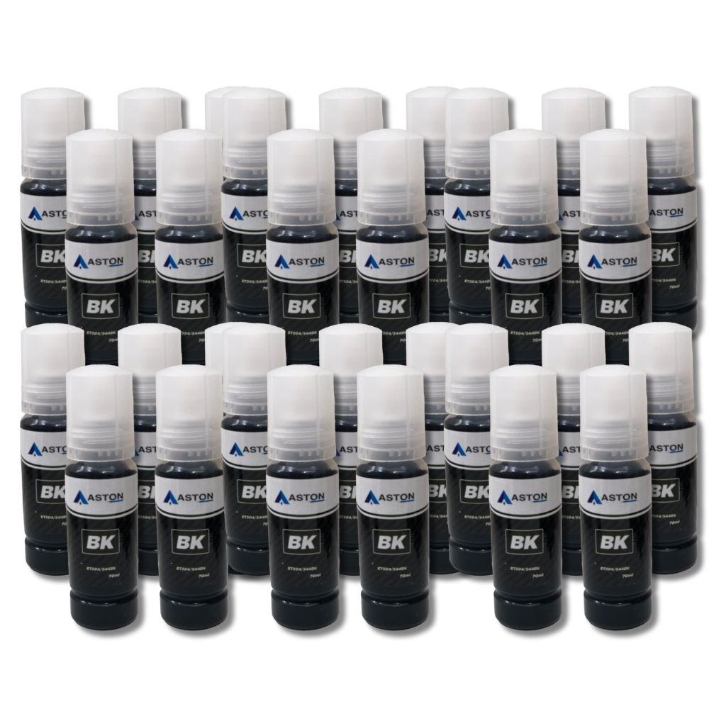 50 Refil Tinta Preta Compatível Epson T504 T544 L3110 L3150 Aston L3150 544 Para Impressora Ecotank