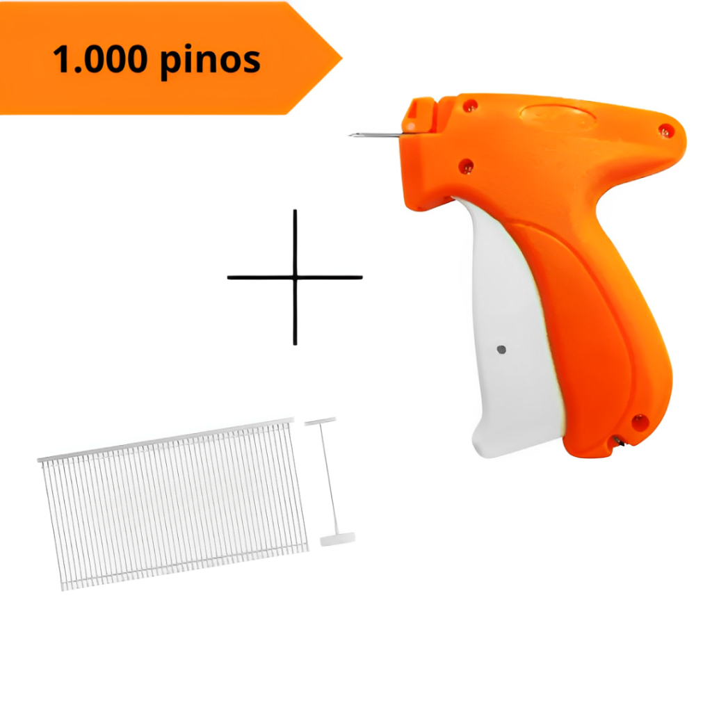 Imagem Aplicador de Tag Etiquetadora + 1000 Pinos Plásticos para Roupas e Tecidos Aplicadora Tags