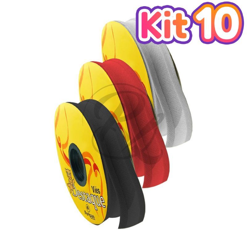 Kit 10 Viés de Algodão Largo 35mm x 20m - Destaque Peripan
