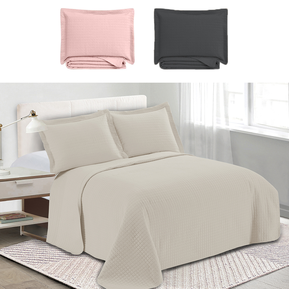 Colcha Cobre Leito Queen kit 3 peças Dupla Face Microfibra Soft Ultrassônico - Camesa em Oferta na Shopee