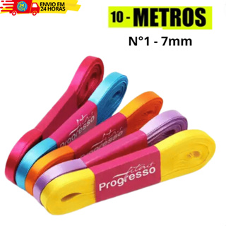 Fita Cetim Nº1 - 7 mm Progresso - 10 METROS em Oferta na Shopee