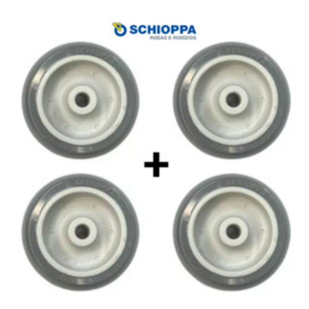 4 Rodas/rodinhas Pvc 3 Pol P/ Carrinhos(75mm)312 Bp Schioppa 60kg