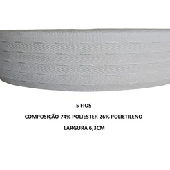 5 Metros de Franzidor 5 Fios Algodão Branco - Ideal para Confecção de Franzido e Pregas em Cortinas