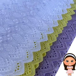 Laise Trabalhada 80% Poliéster 20% Algodão 1,30 de Largura Para Vestidos, Saias, Toalha.