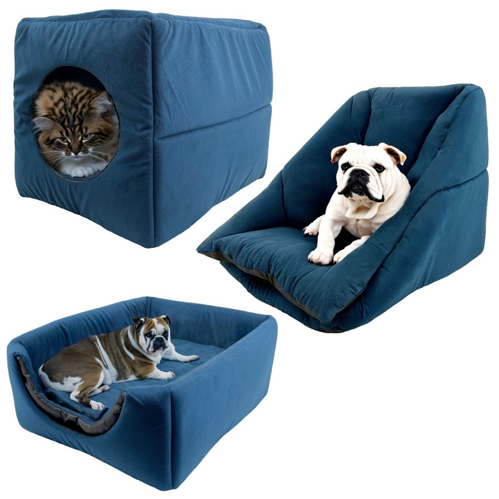Cama Pet 3em1 Suede Grande para Cachorro e Gato Toca Sofá Caminha