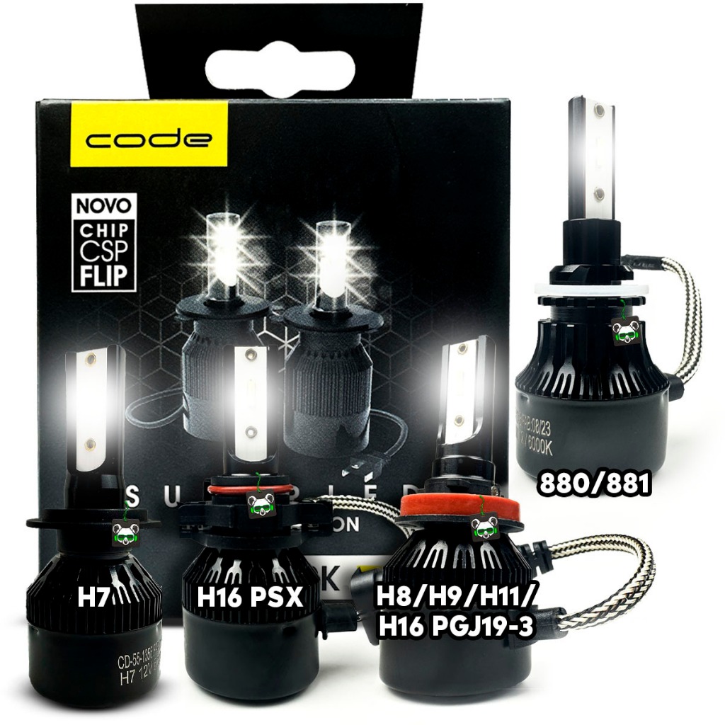 Kit Par Lâmpada Automotiva Super Led New Csp Flip 3200 Lúmens  6000K Code em Oferta na Shopee