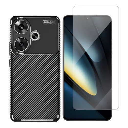 Capa Capinha Carbon Para Xiaomi Poco F6 + Pelicula Hydrogel