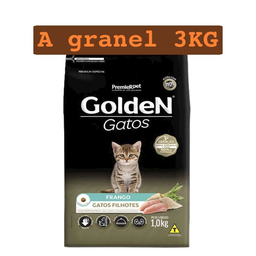 Ração Golden Gato Filhote 3Kg A granel Alimento Premium Especial