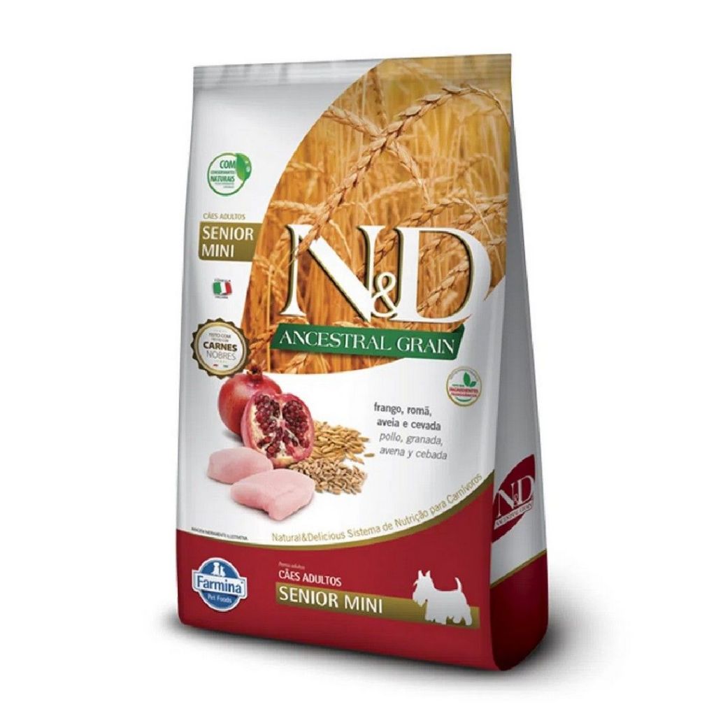 Ração Ancestral Frango Cães Senior Raças Mini 2,5kg N&D